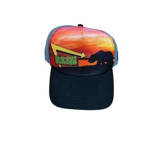 In-N-Out Burger Sunset California Bear Trucker Hat Grey Black Snapback Mesh Cap